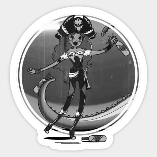 Tipsy, the piratess! - B&W Sticker